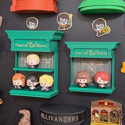 Wizarding Street Diagon-Style Miniature Floating Nook – 3D Printed Magnetic Diorama & Figurine Display Shelf