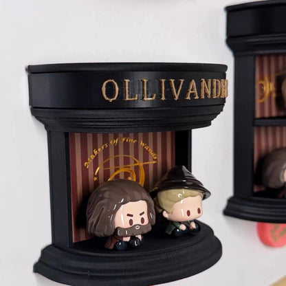 Wizarding Street Diagon-Style Miniature Floating Nook – 3D Printed Magnetic Diorama & Figurine Display Shelf