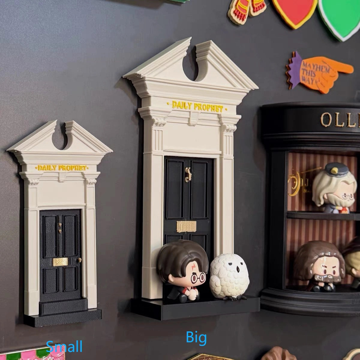 Wizarding Street Diagon-Style Miniature Floating Nook – 3D Printed Magnetic Diorama & Figurine Display Shelf