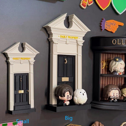 Wizarding Street Diagon-Style Miniature Floating Nook – 3D Printed Magnetic Diorama & Figurine Display Shelf