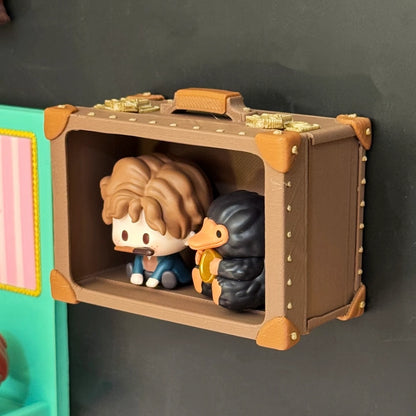 Wizarding Street Diagon-Style Miniature Floating Nook – 3D Printed Magnetic Diorama & Figurine Display Shelf